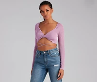 Your Moment Slinky Wrap Crop Top