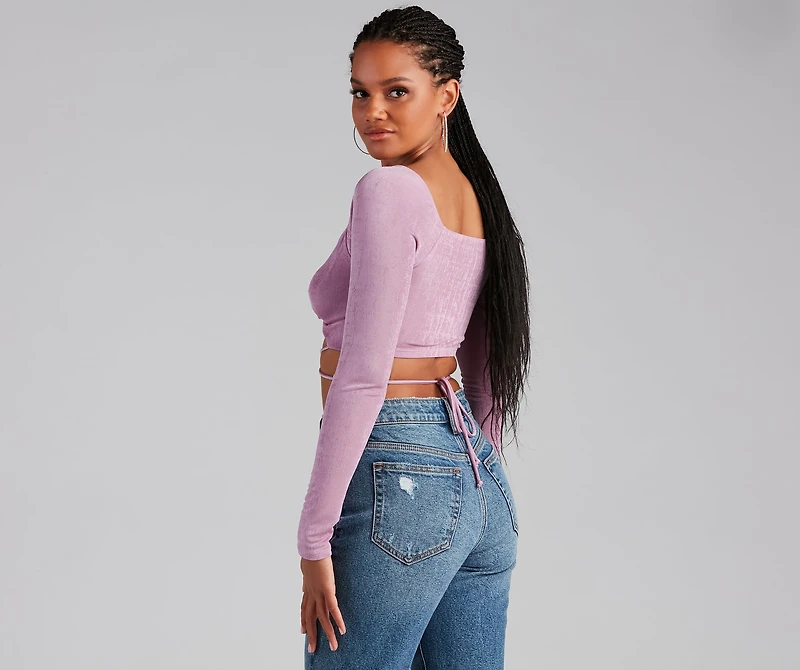Your Moment Slinky Wrap Crop Top