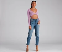 Your Moment Slinky Wrap Crop Top