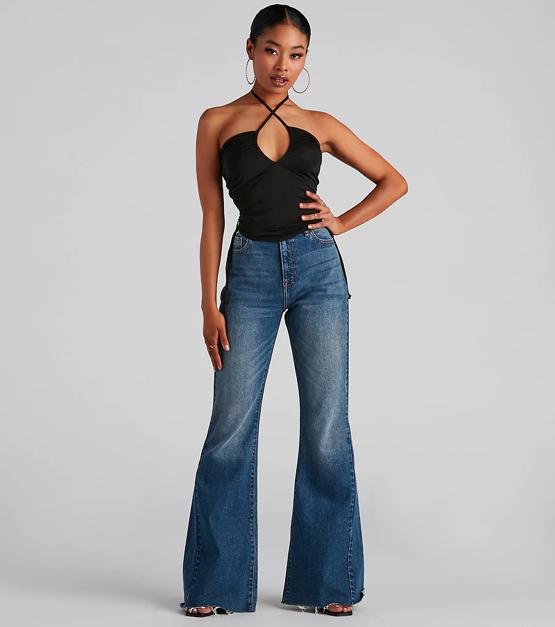 Forever Chic Drawstring Halter Top
