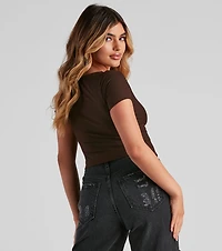 Drawn Ribbed Crop Top