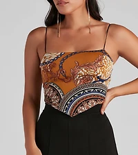 Luxe Links Tie-Back Scarf Top