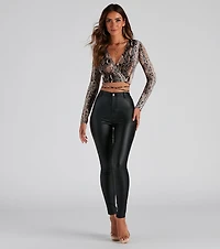 Tie New Things Snake Wrap Top