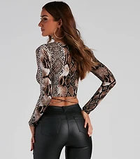Tie New Things Snake Wrap Top