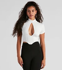 Small Rewards Mock Neck Corset Top