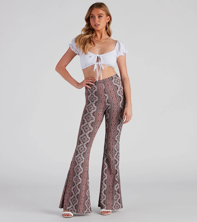 Such A Flirt Eyelet Tie Front Top