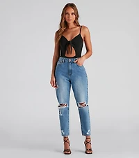 Tied To You V-Neck Cutout Bodysuit