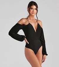 Watch Me Cold Shoulder Bodysuit