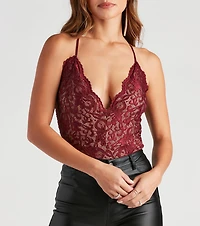 See Me Lace Scallop Bodysuit