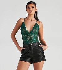 See Me Lace Scallop Bodysuit