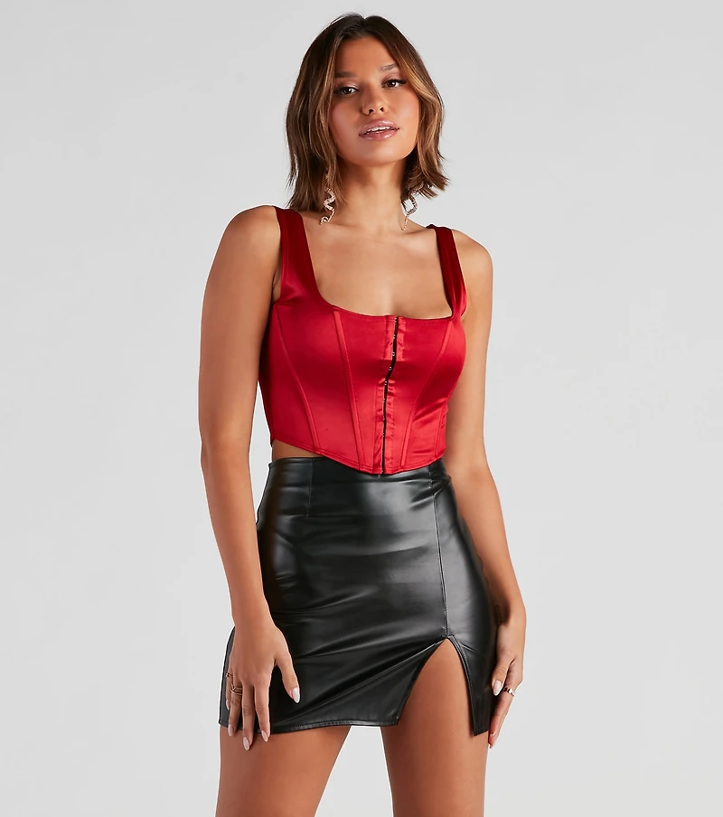 Spotlight On Satin Crop Bustier