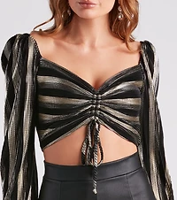 Star Of The Show Metallic Crop Top