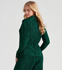 Dinner Date Satin Button Down Top