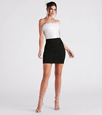 Sweet Darling Glitter Marabou Top