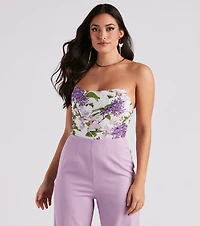 Pretty As Can Be Floral Bustier