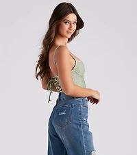 Desire For Lace Mesh Corset Top