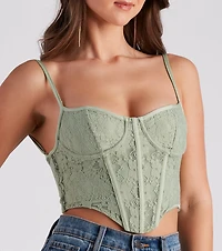 Desire For Lace Mesh Corset Top
