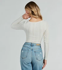 Revival Texture Knit Long Sleeve Bodysuit