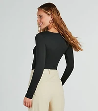 Make The Cut Long Sleeve Knit Bodysuit
