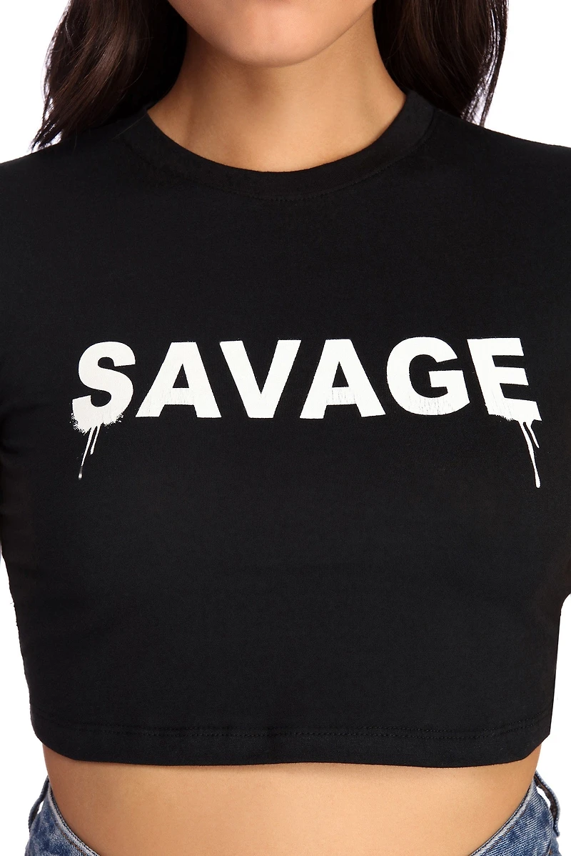 Savage Graffiti Crop Top
