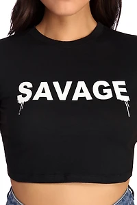 Savage Graffiti Crop Top
