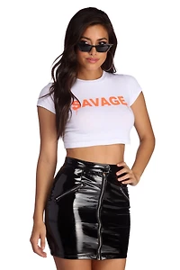 Savage Graffiti Crop Top