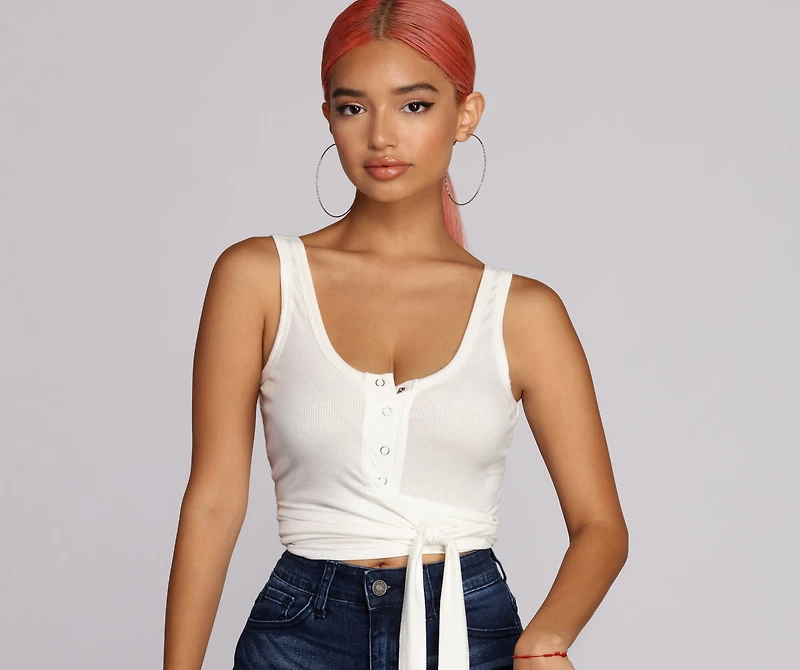 Favorite Henley Crop Top