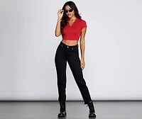Stylish Zipped Crop Top