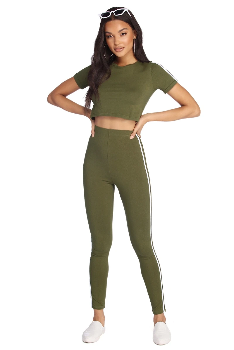 Side Stripe Crop Top