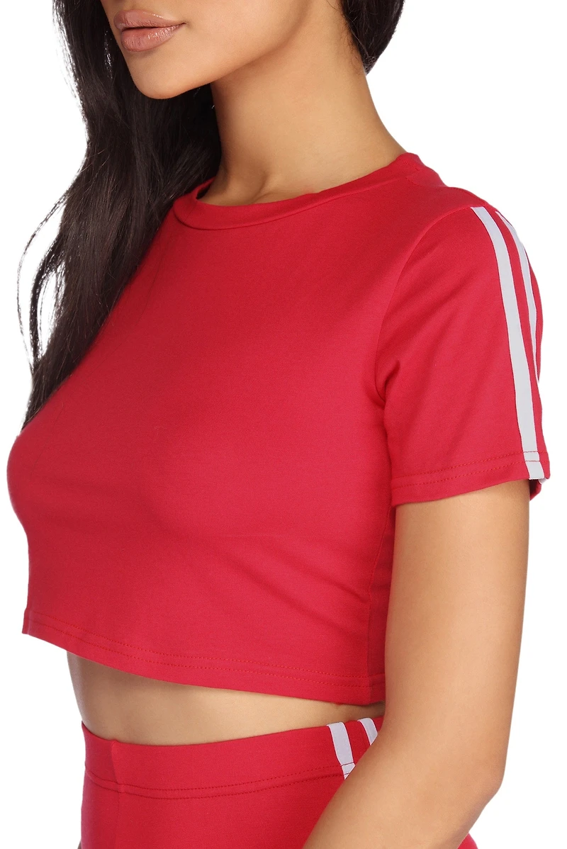 Side Stripe Crop Top