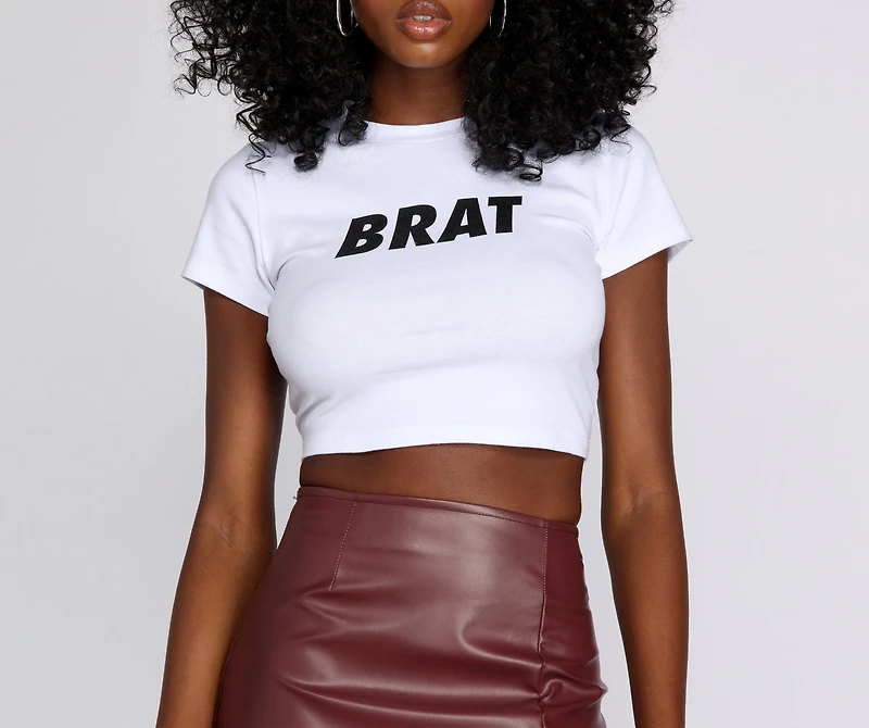Brat Graphic Cropped Tee