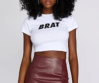 Brat Graphic Cropped Tee