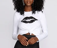 Lovely Lips Long Sleeve Graphic Tee