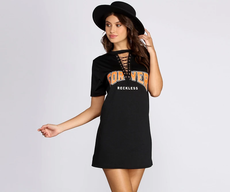 Forever Reckless Lace Up Tunic