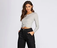 Knot Front Cotton Crop Top