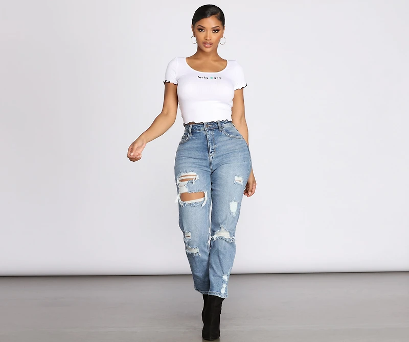 Lucky You Knit Cropped Top