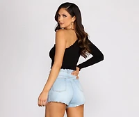 Effortless Edge Ribbed Knit Crop Top