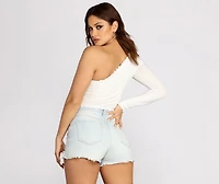 Effortless Edge Ribbed Knit Crop Top