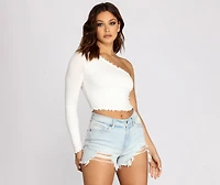 Effortless Edge Ribbed Knit Crop Top