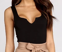 Basic Notch Front Tank Bodysuit