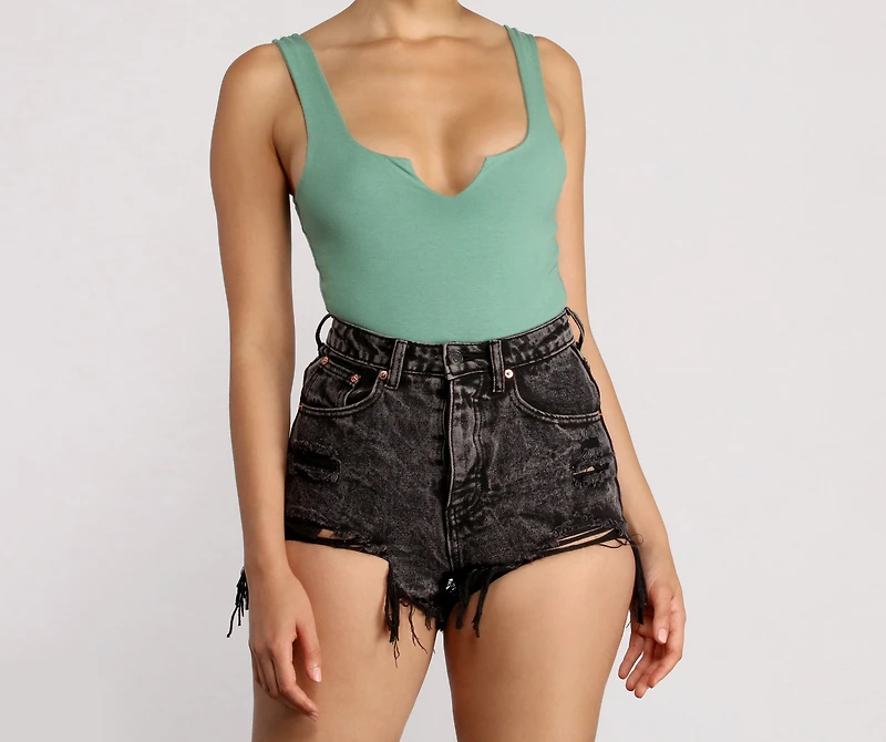 Basic Notch Front Tank Bodysuit