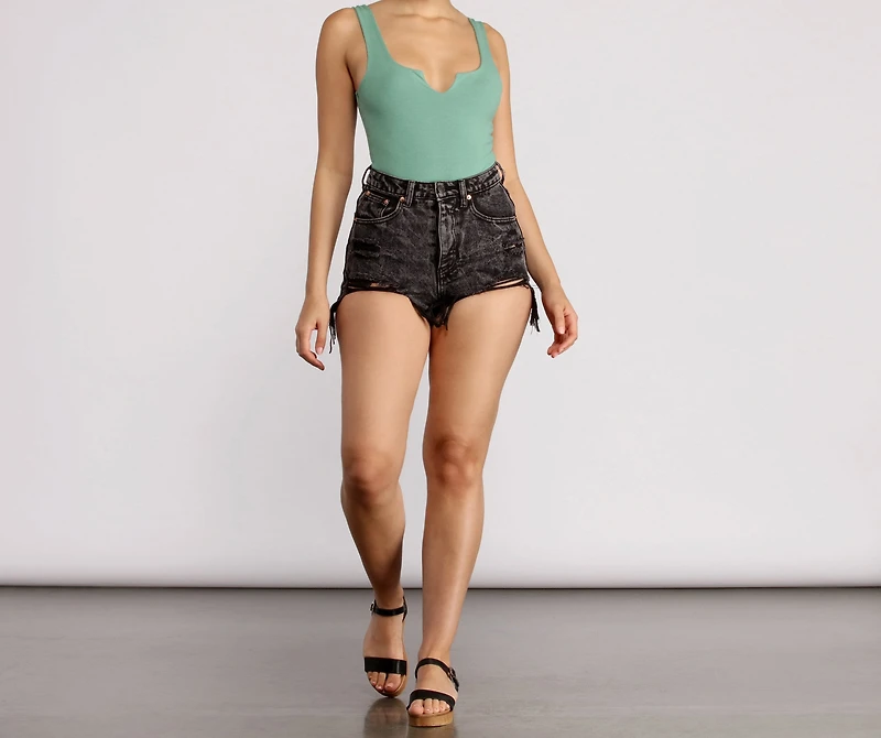 Basic Notch Front Tank Bodysuit