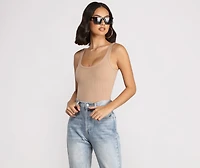 What's The Scoop Ribbed Tank Bodysuit