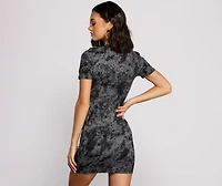 Tie Dye Frenzy Brushed Knit Mini Dress