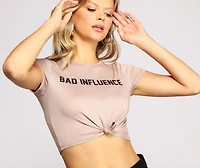 Bad Influence Cropped Graphic Tee