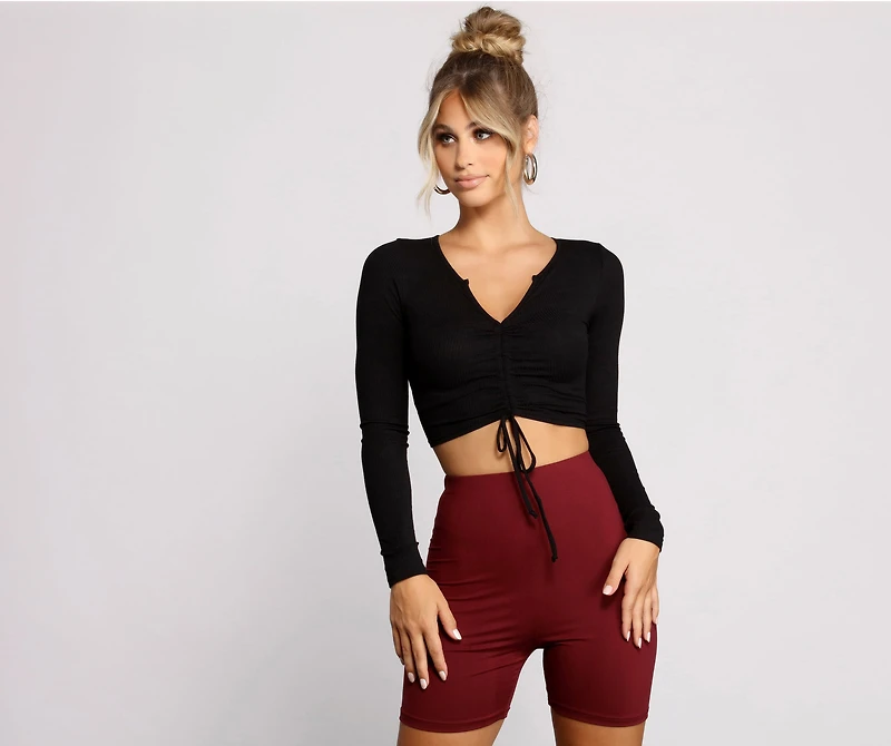 Draw Me Ribbed Crop Top