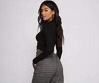 Lace-Up Jersey Knit Crop Top