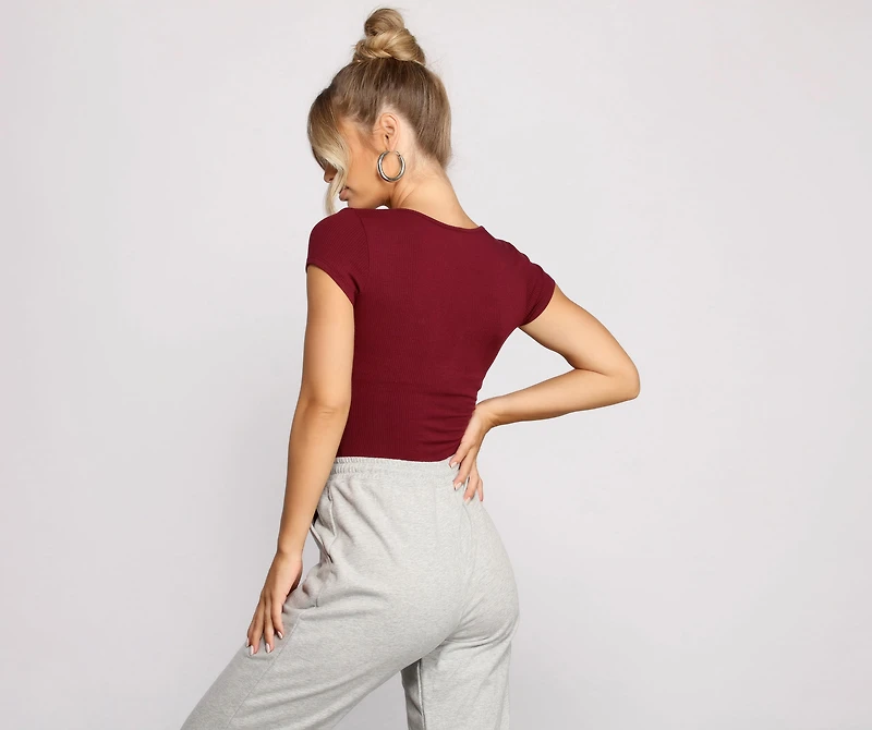 Feeling Basic Ribbed Knit Top