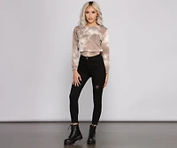 Tie Waist Dye Sweatshirt