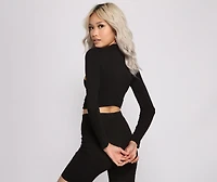 Hustle Squad Long Sleeve Cropped Graphic Top